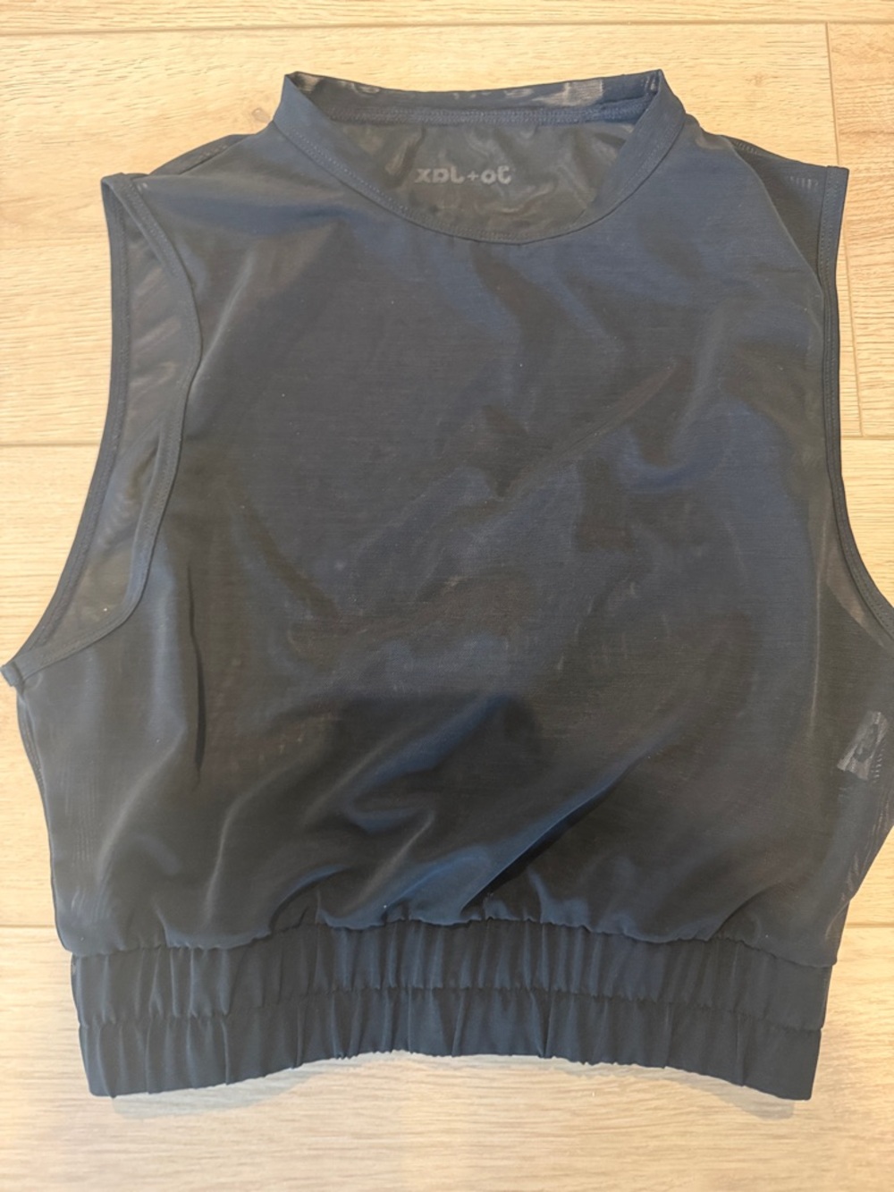 Jo + Jax Black Mesh Cropped Tank Top